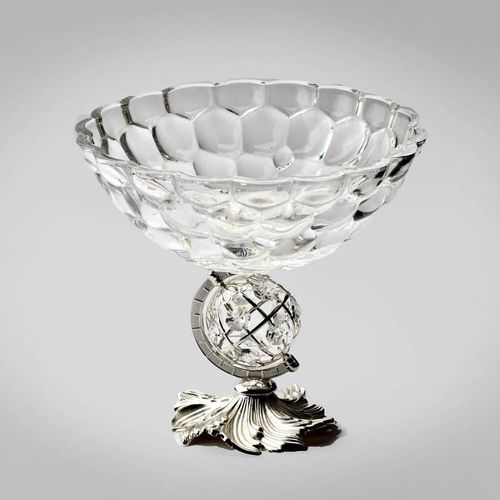 Glass Globe Silver Bowl