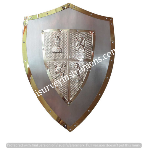 Medieval Shield European Knight Shields Real Steel Made Metal Cross Hand Held Decorative Shield