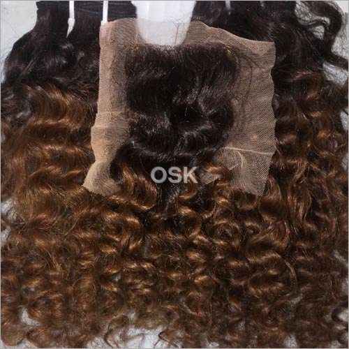 Ombre Curly Human Hair with Closure