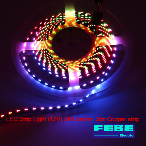 LED Strip Light 12v (240led/m), 3oz Cu Strip By AAKAR INFRRAA