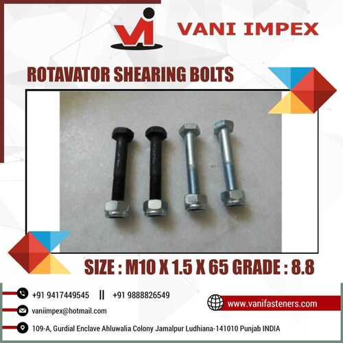 Rotavator Shearing Bolt M10 X 1.5 X 65