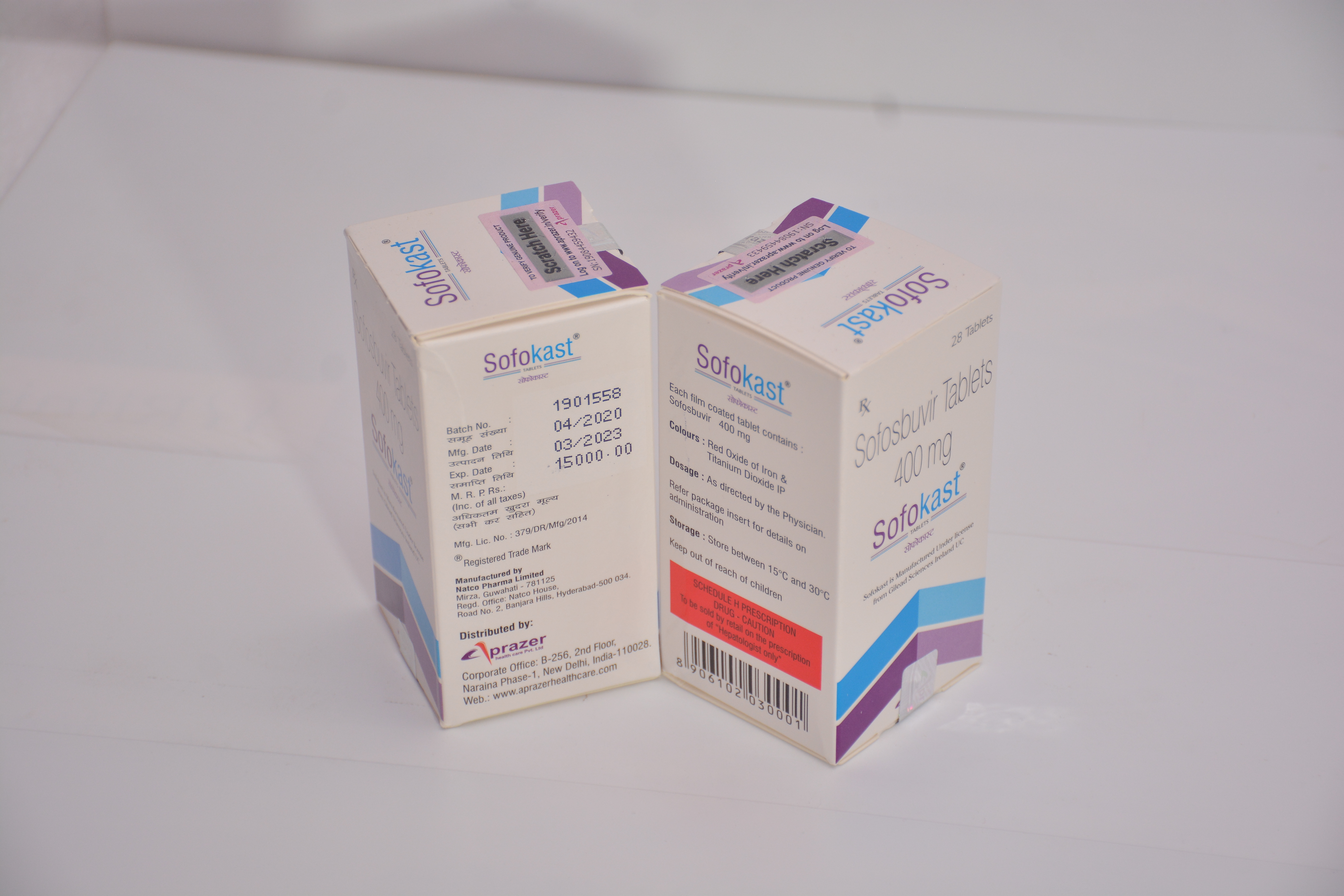 Sofokast  DESIKAST TABLET(	Daclatasvir 90MG+ Sofosbuvir400MG)
