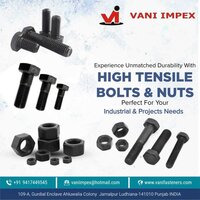 Rust Proof High Tensile Bolts - Imported Or Vi, Size M6 To M24 | Hex Head, Corrosion Resistant, Black Oxide Finish, High Hardness 28-32, Cylindrical Shape