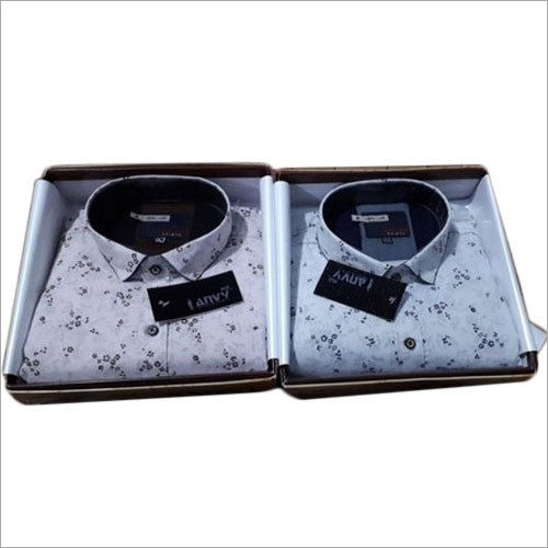 Washable Mens Collar Neck Cotton Printed Shirt