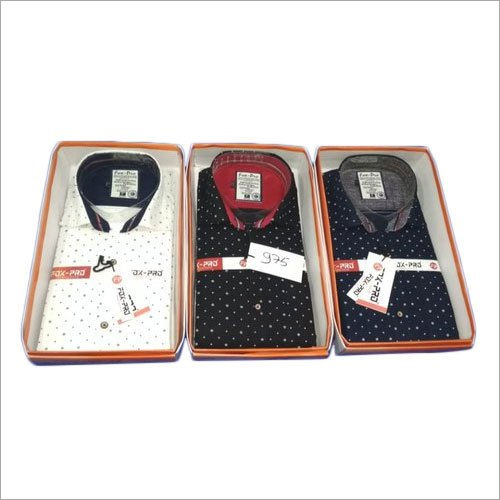 Washable Mens Dot Print Cotton Shirt