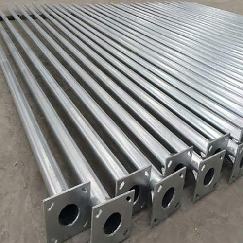Octagonal Pole - Mild Steel, 9 Meter Height, 3 mm Thickness | Silver, Powder Coated with High Strength for Solar Street Lights
