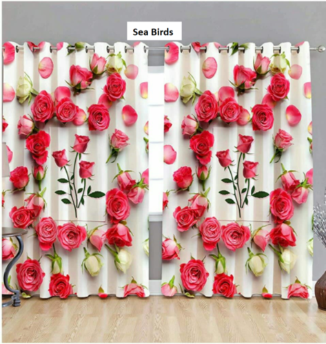 Long Crush Digital Print Curtains