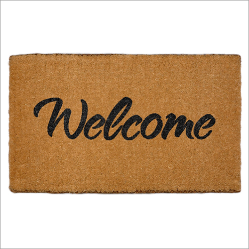 One Colour Fibre Mat - Handmade Coir Pith, Customizable Shapes & Sizes, Natural Golden Color - Anti-Slip Latex Backing, Water-Resistant, Suitable for Home & Outdoor Use