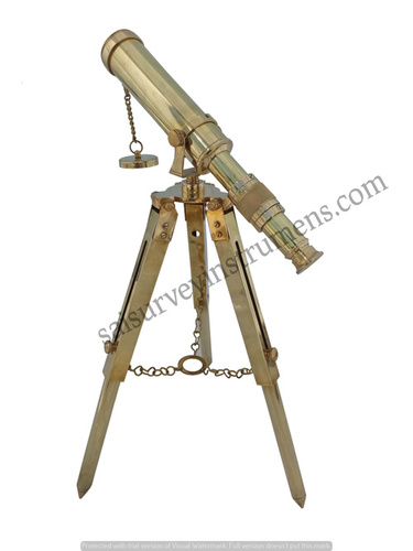 10 Inch Full Brass Telescope With Brass Stand View Angle: Straight