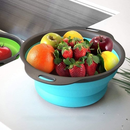 Big Size (1 Pcs) Foldable Silicone Round Food Strainer