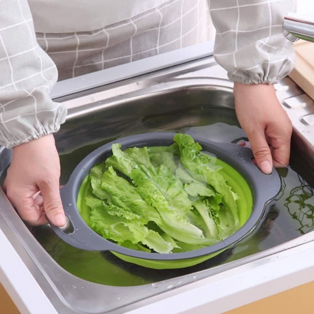 Big Size (1 Pcs) Foldable Silicone Round Food Strainer