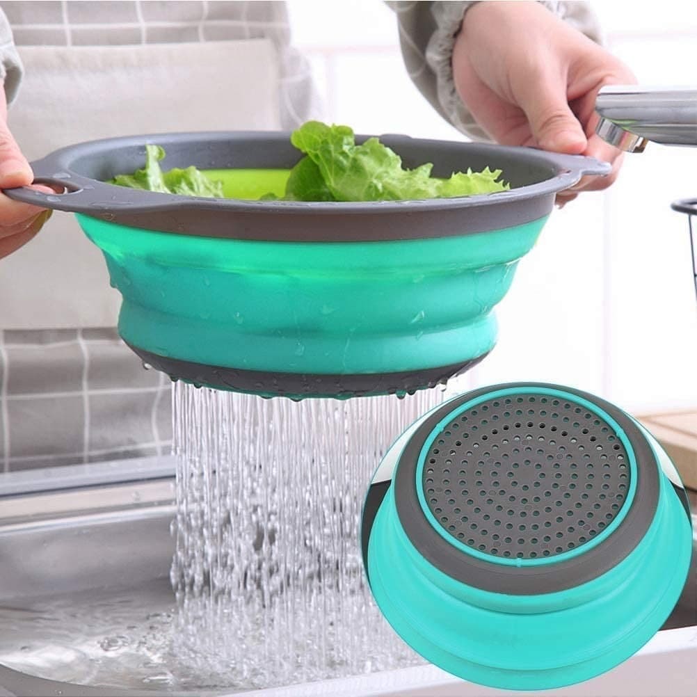 Big Size (1 Pcs) Foldable Silicone Round Food Strainer