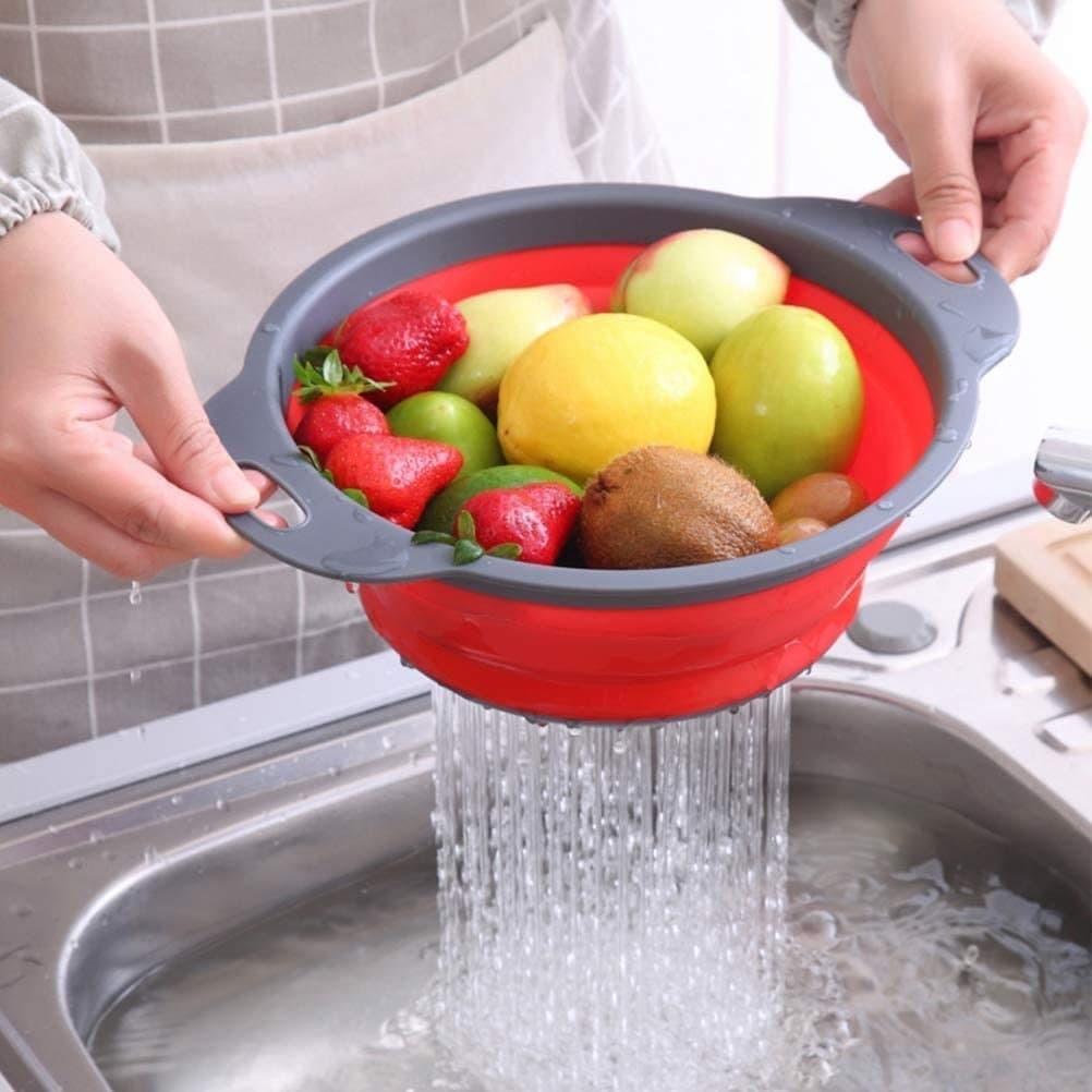 Big Size (1 Pcs) Foldable Silicone Round Food Strainer