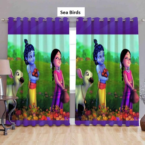 Long Crush Digital Print Curtains