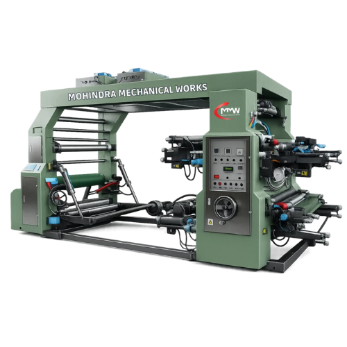 Four Color Flexographic Printing Machine - 20 Inches Printing Width 100 m/m Speed | Automatic Operation PLC Control Noiseless Performance Perfect Registration