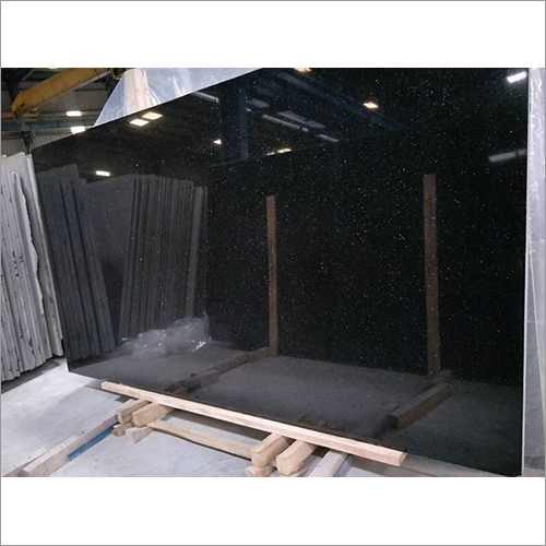 Polished India Golden Black Galaxy Granite Slab