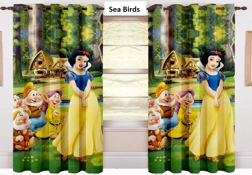 Long Crush Digital Print Curtains
