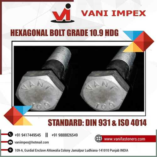 High Tensile EN19 Vani Hexagon Screw Grade 10.9