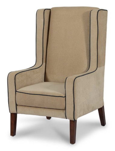 Handmade Camel Colour Wing Chair.