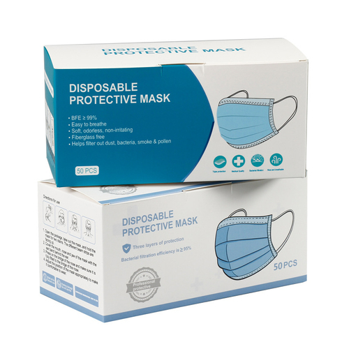 3 Ply Disposable Protective Mask Box Printing