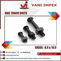 Rail Track Bolts - En-8, En-8d, En-18, En-19, En-24, Size M 10 - M 48, Black | High-strength Hexagonal Head Fasteners For Rail Track Assembly And Maintenance