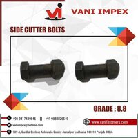 Side Cutter Bolt - Mild Steel, 6/8" X 2-1/2", Silver | High Tensile Grade 8.8, Ideal For Jcb, Industrial Use, Warranty Included