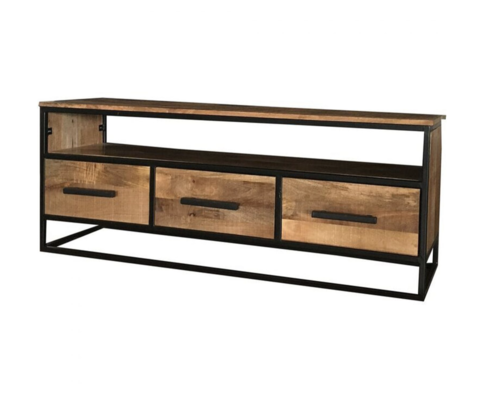 Handmade 3 Drawer Industrial Style Tv Stand.