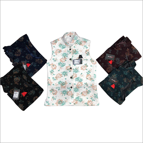 Netted Flower Print Imported Waistcoat