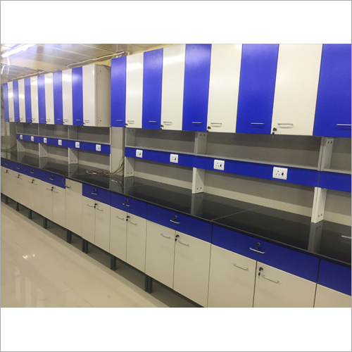 Laboratory Working Table With Wall Mounted Cabinet