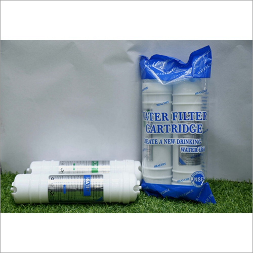 Healthy Inline Water Filter Cartridge - Plastic Housing Activated Carbon, Approx. 10 x 2 Inches , Removes Sediments, Chlorine, and Impurities