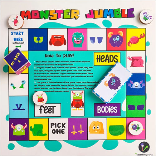 Multicolor Monster Jumble Board Games