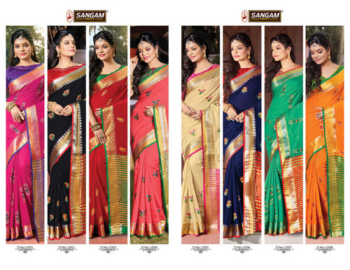 Traditional Jolly By Sangam Print Cotton Handloom With Embroidery Catalogue