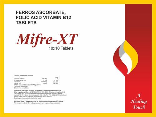 Ferrous Ascorbate, Folic Acid & Vitamin B12 Tablets By GRV PHARMA