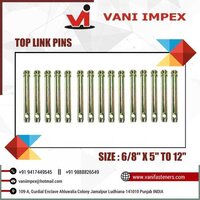 Top Link Pin - Mild Steel, 6/8" X 5" To 12", Yellow Zinc Plated | Usage: Tractor Trolley Spares, Corrosion Resistant