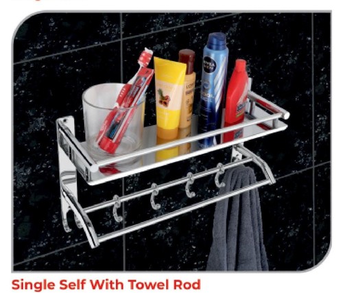 Single Self With Towel Rod Ss (202)