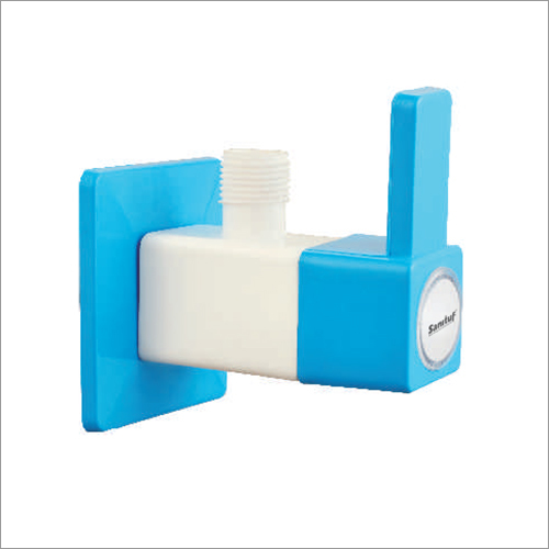 Ptmt Angle Cock, Size: 20Mm - Color: White & Blue