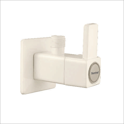 Edge White & Ivory Ptmt Angular Stop Cock With Flange - Material: Plastic