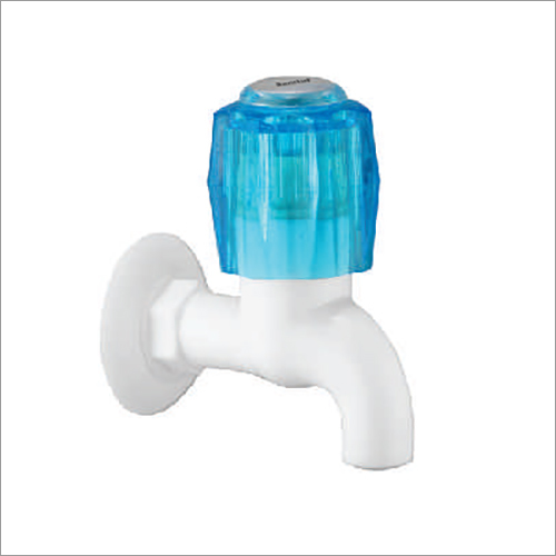 White And Blue Design Bibcock - Finish: Glossy