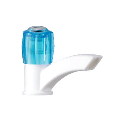 Poshware White & Blue Wash Basin Cock - Material: Plastic
