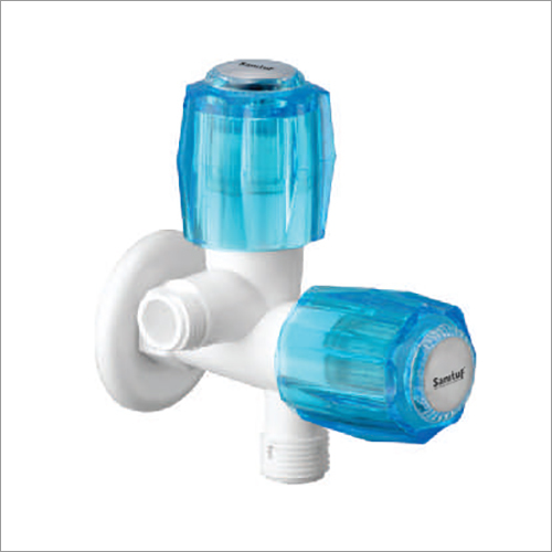 Sanituf Diamond Ptmt White & Blue 2 In 1 Angle Valve - Material: Plastic
