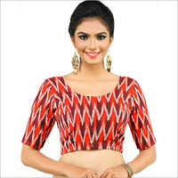Any Color Itkat Print Long Sleeve Blouse