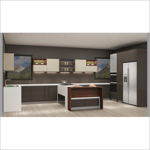 L Shape Modular Kitchen Counter Top Size: As Per Requirement