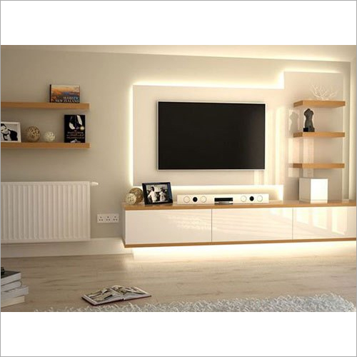 Mica Finish Wall Mounted Led Tv Unit