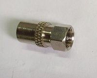 F To Female Connector - Brass Material, 1/4"f Thread Size, 50-75 Ohm Impedance, 300mhz Maximum Frequency, Silver Nickel Plated 