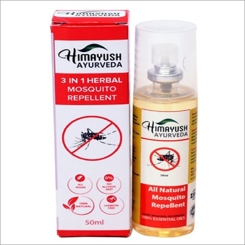 3 In 1 Mosquito Repellent Herbal Spray - Liquid, 50 ml Spray Bottle | 100% Natural, Chemical Free, Vegan, No Preservatives, Travel-Friendly