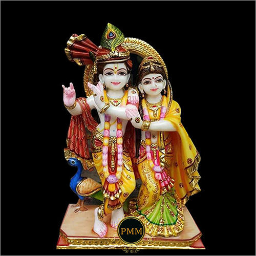 Multicolor Radha Krishna Statue