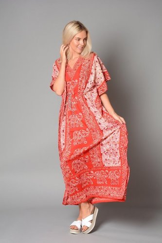 Kaftan Dress, Embellished Viscose Pattern Beach/casual Wear
