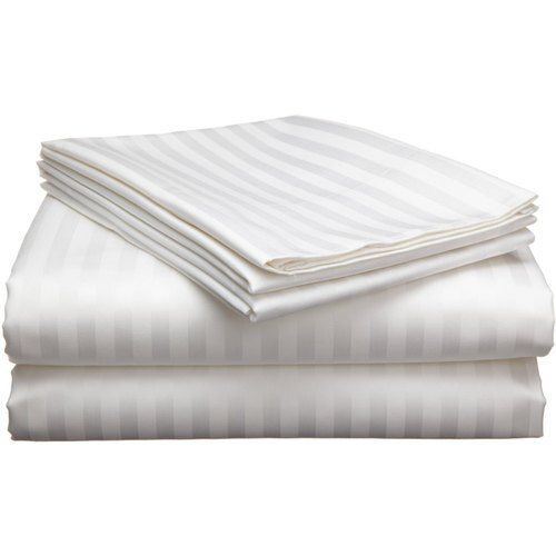 Double Hotel Bed Sheet - Color: White And Dyed