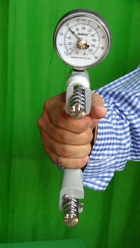 Hand Dynamometer (hydraulic) - Die-cast Aluminium, Grip Positions 1.3/8" To 3.3/8" | Dual Scale 0-200 Lbs, Peak Hold Feature, Portable Storage Case