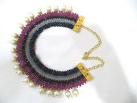 Hand Woven Hand Knitted Beaded Stone Necklace